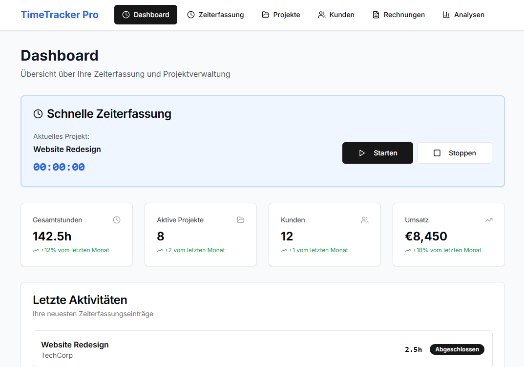 Time tracking application